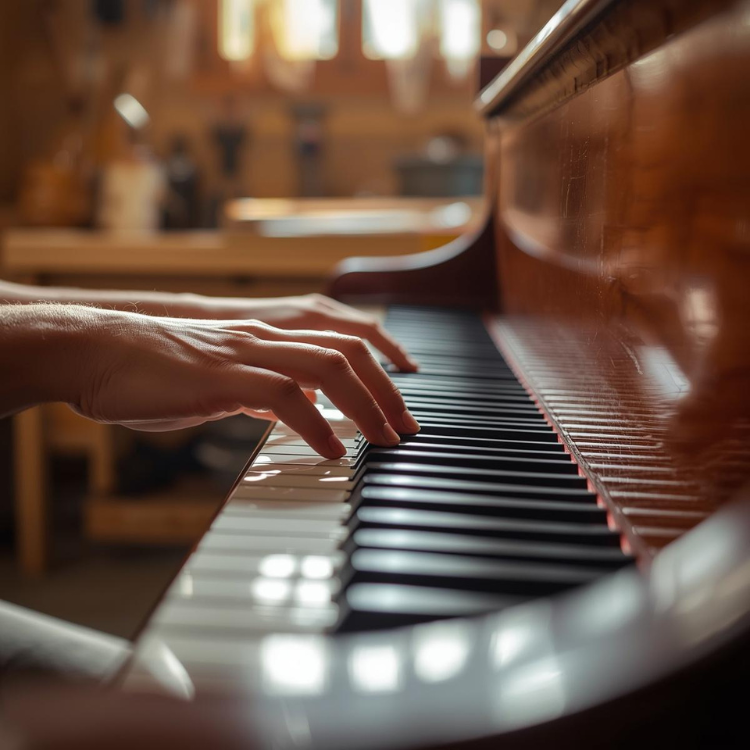 eine seitenansicht einer klaviertastatur es spielt jemand auf dem klavier